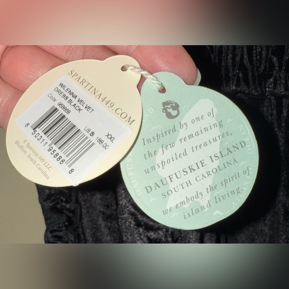 Spartina449 Elegant Black Velvet Dress Size XXL Wilenna Velvet Black Dress NWT - Picture 16 of 17